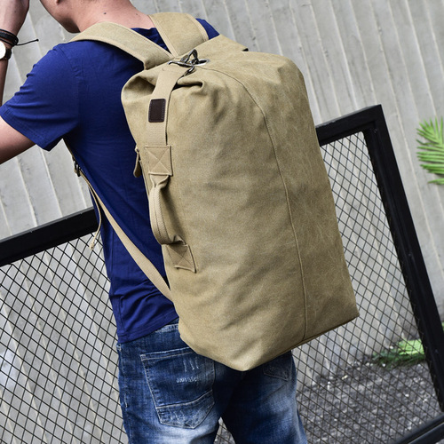 Fashionable large-capacity travel backpack men's backpack outdoor travel sports bag trendy canvas backpack for men