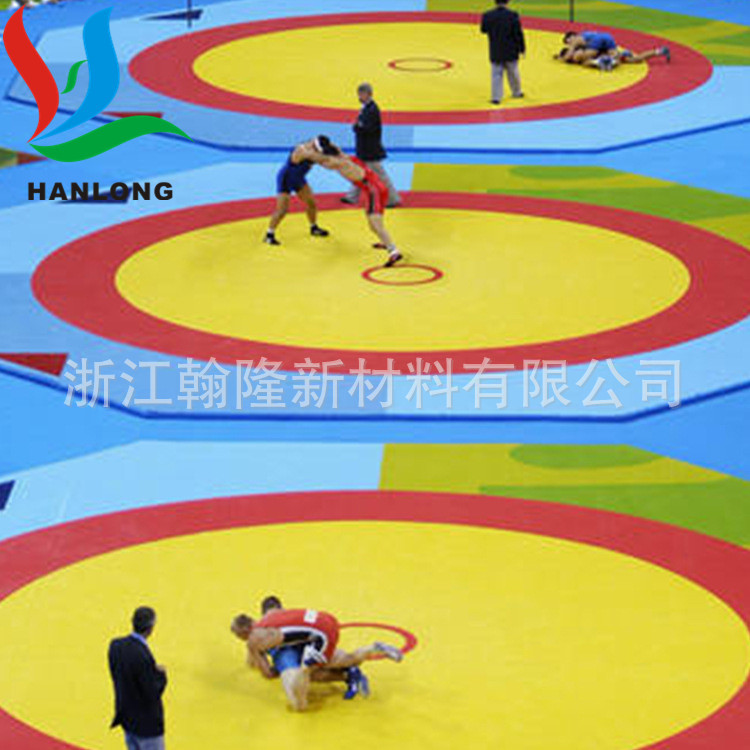 体操垫PVC涂层夹网布 体育竞技摔跤垫夹网革 防滑处理