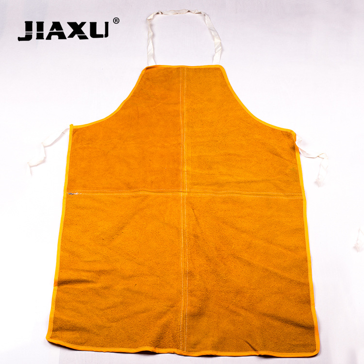 现货牛皮防火防喷溅焊工牛皮围裙 防火型喷溅隔热电焊围裙牛皮l