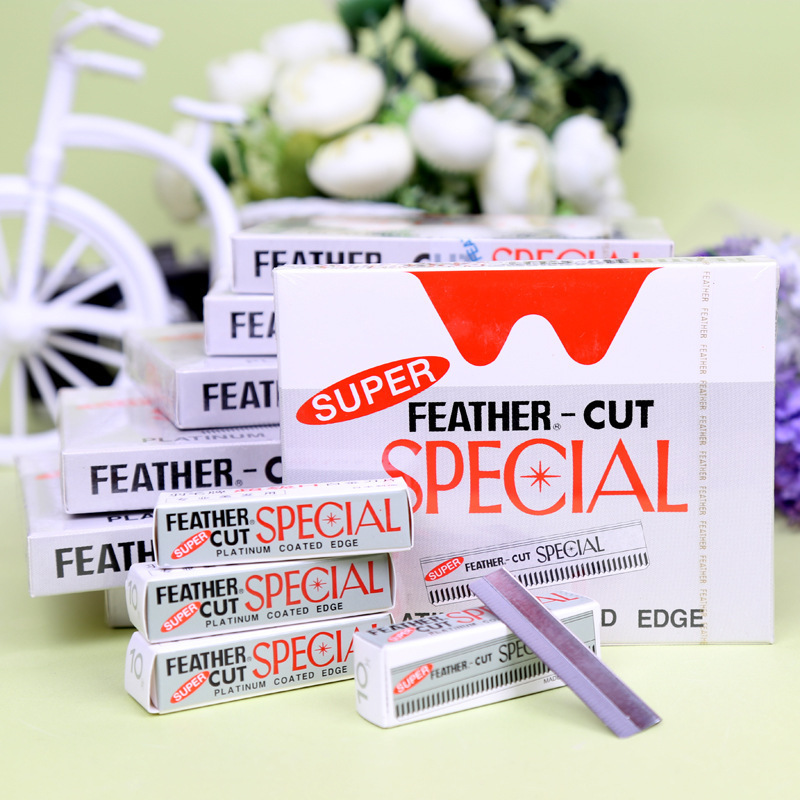 Photo Studio Feather Brand Eyebrow Trimming Blade Stainless Steel Alloy Eyebrow Razor Eyebrow Trimming Blade【】Lightweight and Sharp with Eyebrow Comb