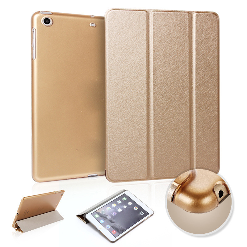 New iPad 10.2 smart protective case air4 silk pattern pro 11 tri-fold smart sleep mini5 leather case