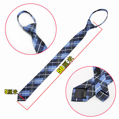 Narrow fashionable 5cm tie men's easy-to-pull zipper tie uniform group 6cm striped tie polyester silk