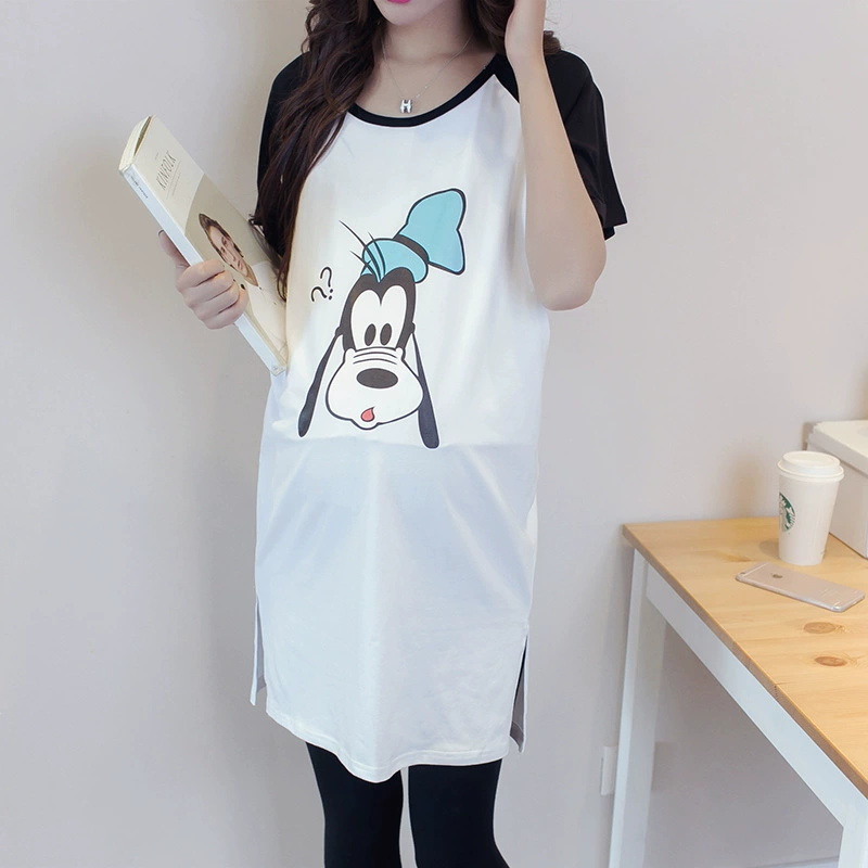 Летняя Одежда для беременных Одежда для кормящих мам Юбка для беременных Одежда для кормящих Топ с короткими рукавами Футболка Odell с героями мультфильмов