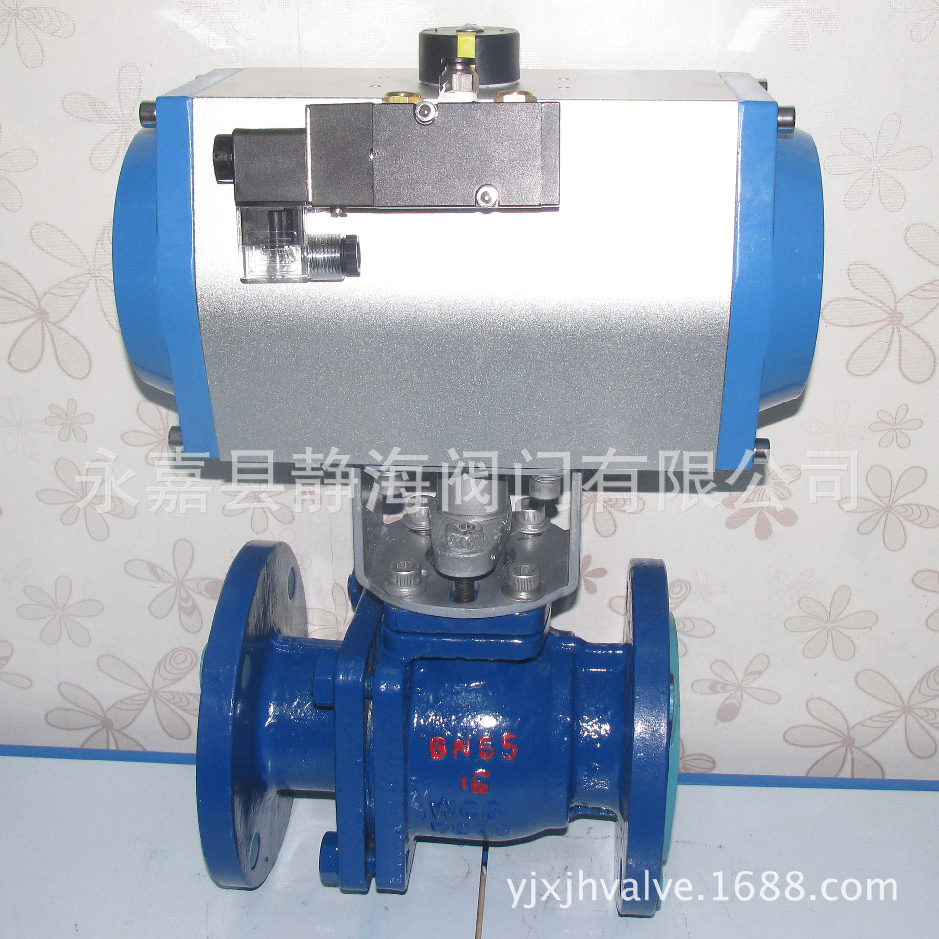 瀞海Q641F46气动铸钢全衬氟球阀法兰球阀 气动衬氟球阀