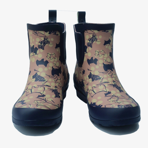 Dog Pattern Rubber Rain Shoes Women's Fashion Short-Boot Rain Boots Low-Cut Waterproof Shoes Outdoor Rubber Shoes
