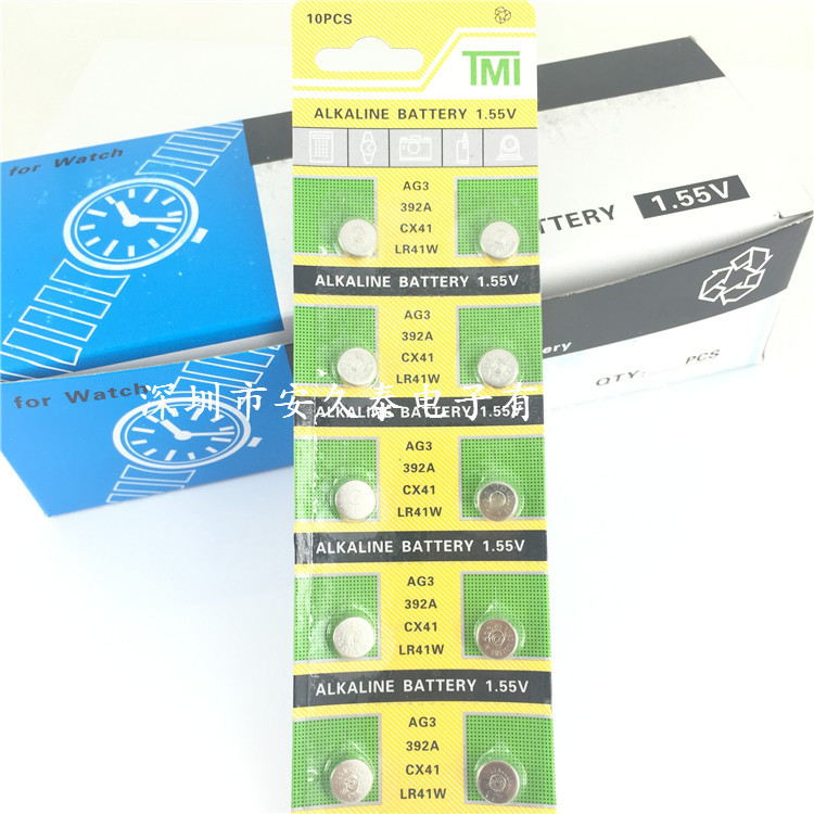 LR41纽扣电池AG3体温计温度计L736电子手表数显发光耳勺电池392A