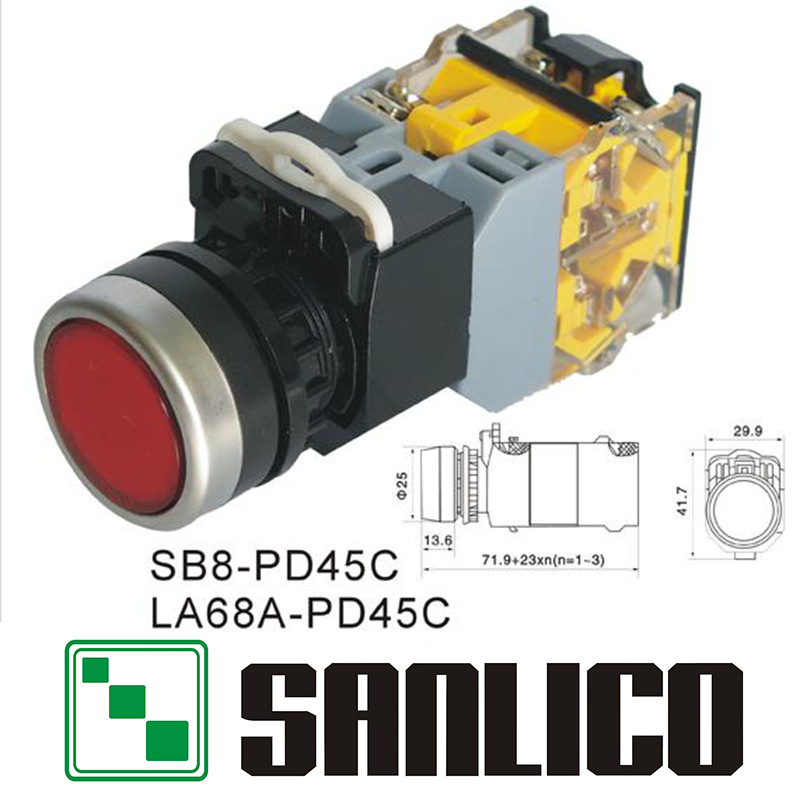 电源启停带灯LED自复位LA68A SB8 LA38 39-PD45C 11D/203按钮开关