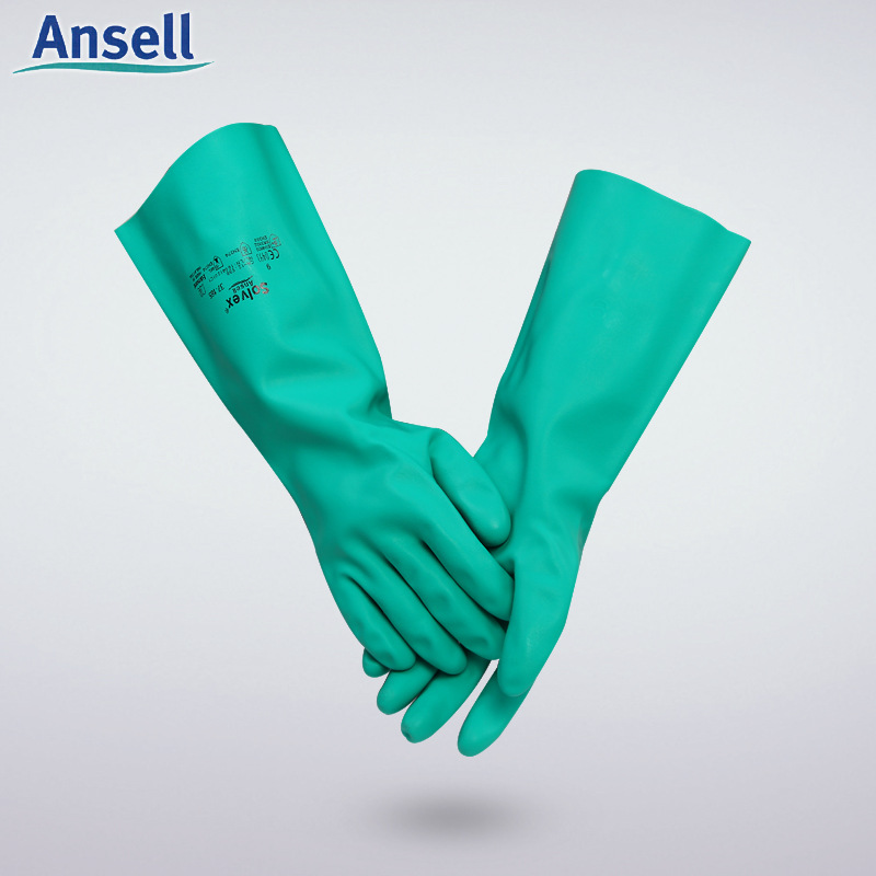 Ansell 安思尔 37-165丁腈橡胶手套加厚款耐油防腐蚀手套劳保防护