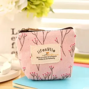 Korean style fashionable small fresh floral coin purse pastoral floral canvas small coin purse key bag manufacturer wholesale