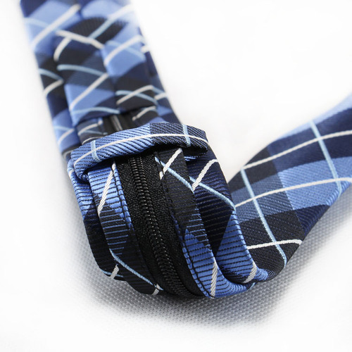 Narrow fashionable 5cm tie men's easy-to-pull zipper tie uniform group 6cm striped tie polyester silk