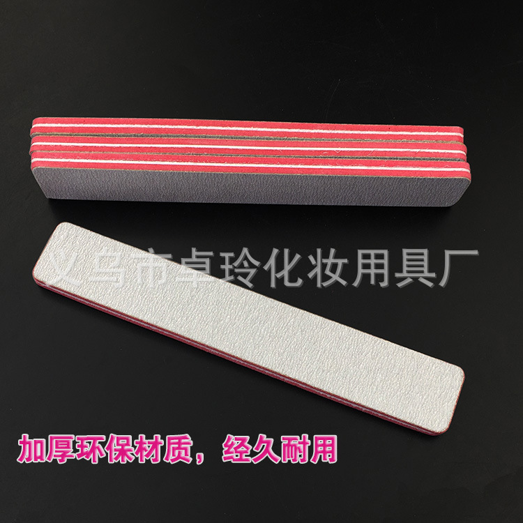 Patrón de cebra de ventas directas de fábrica engrosada lima de uñas corazón rojo engrosado papel de lija de doble cara tira de molienda de uñas