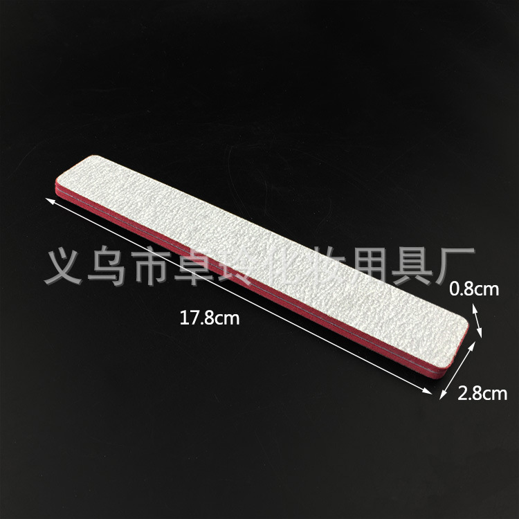 Patrón de cebra de ventas directas de fábrica engrosada lima de uñas corazón rojo engrosado papel de lija de doble cara tira de molienda de uñas