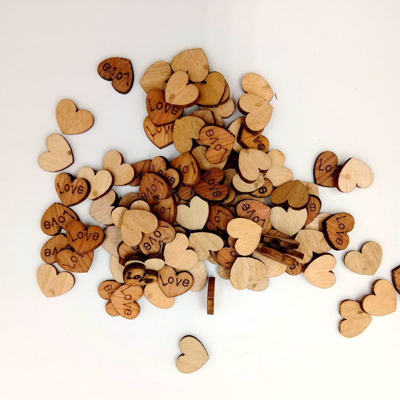 Love Botón de madera versión de caoba love botón en forma de corazón pequeño sin botón ojo