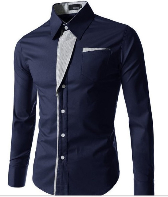 AliExpress eBay nueva camisa a rayas parche diseño camisa de manga larga 7 colores 5 tamaños A20/20