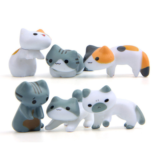 6 types of Japanese cats and cats backyard hand-made DIY small fresh gardening ice cream baked meaty landscaping doll ornaments