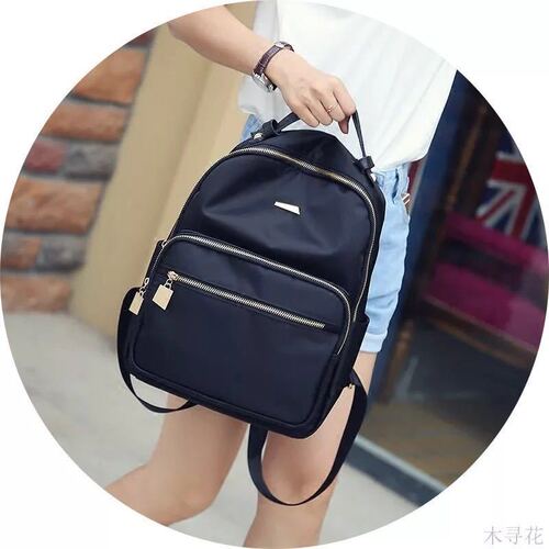 Women's  New Oxford Cloth Dual Shoulder Bag Waterproof Versatile School Bag Korean Style Leisure Backpack for High School Students