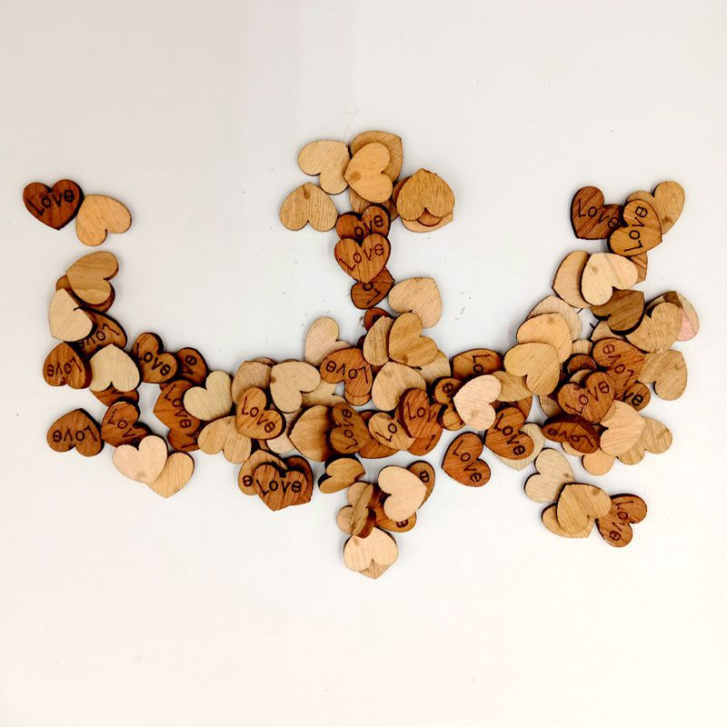 Love Botón de madera versión de caoba love botón en forma de corazón pequeño sin botón ojo
