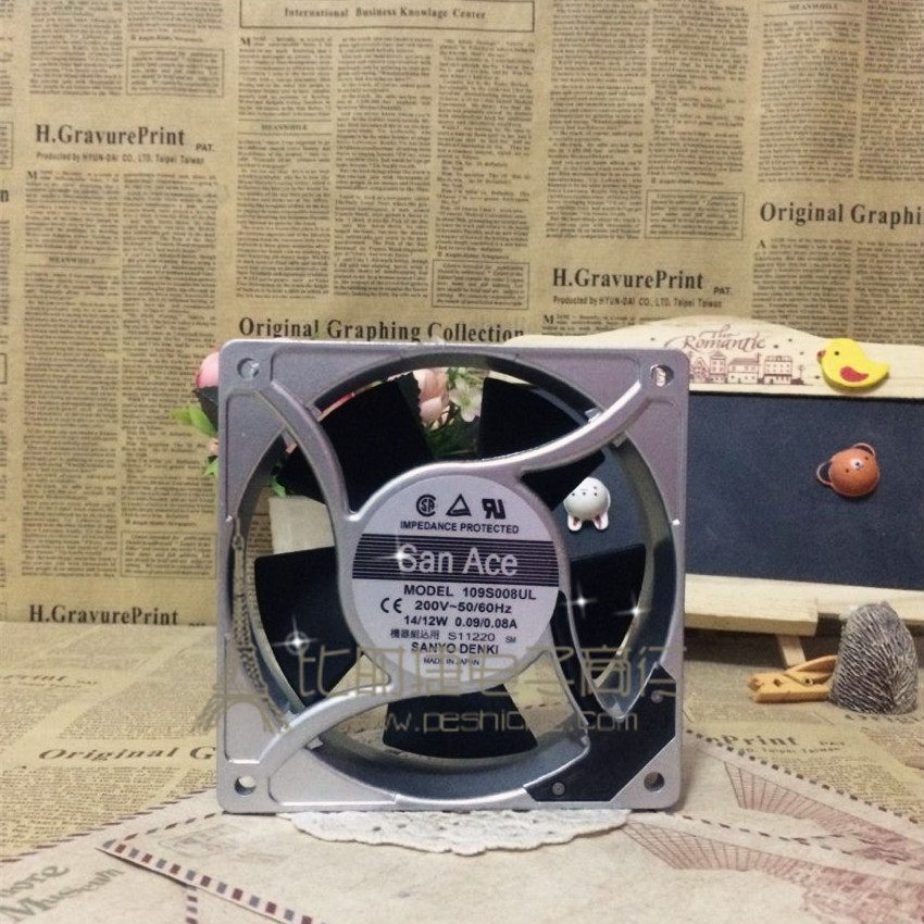 全新原装SANYO 109S008UL 200V 14/12W 12CM 12038交流散热风扇