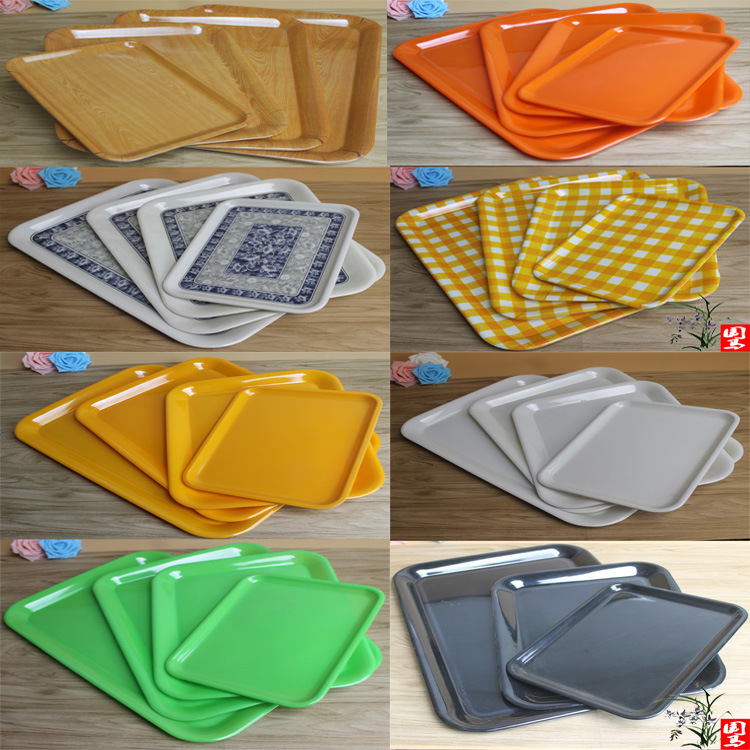 Color Tray Display Plastic Bread Plate Hotel Hotel Tray Guest Room Rectangular Fast Food Plate
