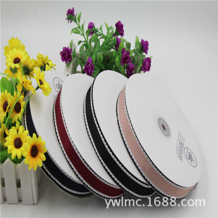 车边线螺纹带手工diy发饰配件包装罗纹加线丝带跳线带服装辅料