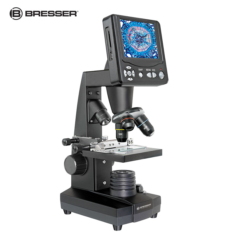 德国bresser3.5寸屏数码显微镜畜牧水产养殖便携学生专用1600倍