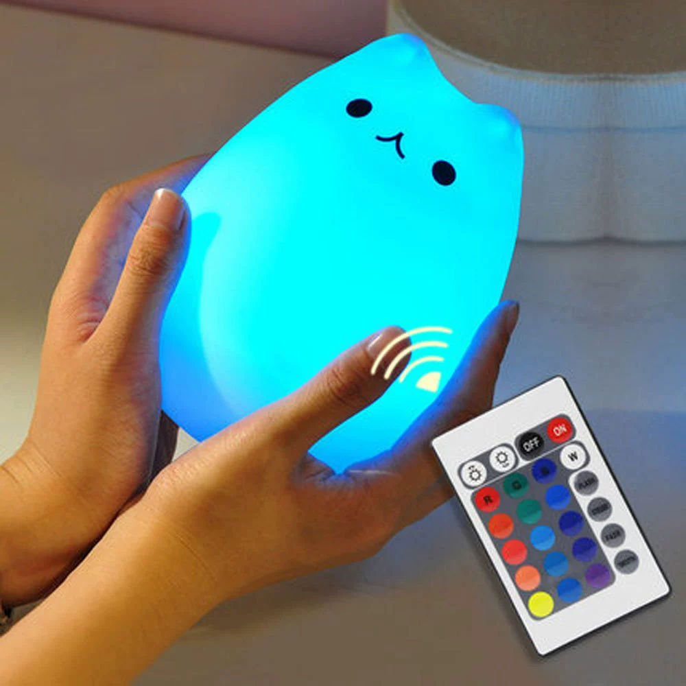 USB Creative Desktop Lights Light Lights Bedroom Light Upgrade Remote Colorful Silicone Animal cute pet lamp