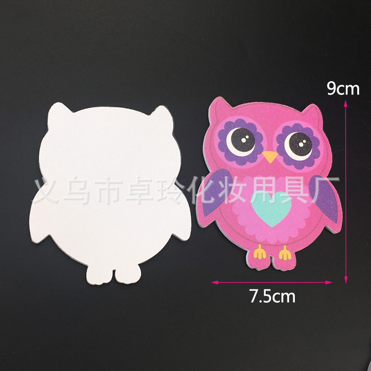 Lima de uñas Traje búho Panda tira de molienda animal dedo patrón uñas frotar en stock Ding