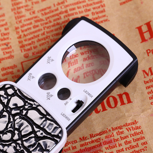 Jinghui multi-fold pull-out magnifying glass with light for banknote verification 774-3ZX Yiwu daily necessities manufacturer one piece drop shipping