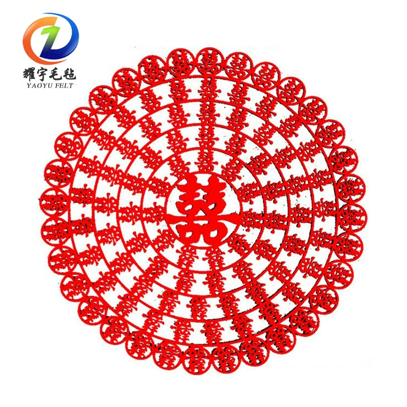 Новый год Весенний фестиваль утолщенные войлочные праздничные настенные наклейки счастливые слова фу слова декоративные оконные цветы на заказ оптом