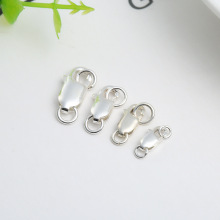 S925银水滴扣方扣简便大众DIY手链项链银配件龙虾扣饰品搭扣批发