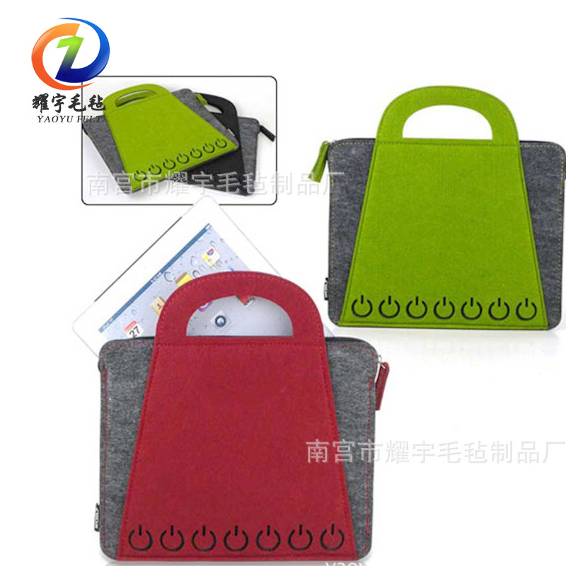 批发新款毛毡电脑包手提毛毡电脑包 时尚手提毛毡电脑包