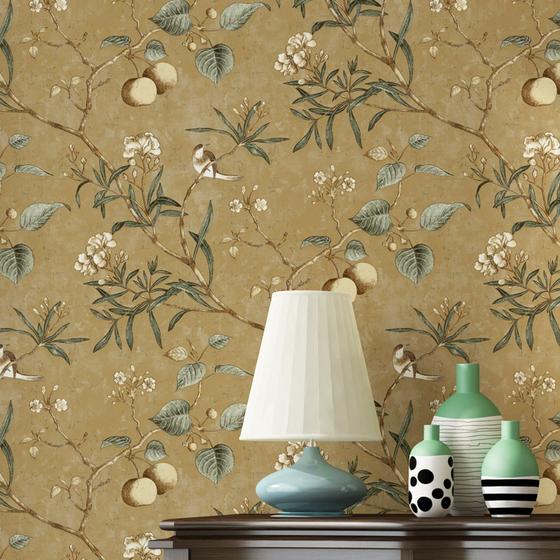 Three-dimensional country wallpaper non-woven 53×1000 cm, American style, multi-color options