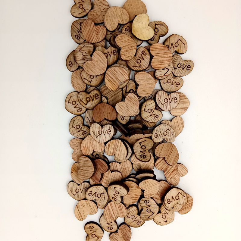 Botón de madera grande del corazón del melocotón del amor del grano de madera de 15*12/12*10/20*16m sin el ojo del botón