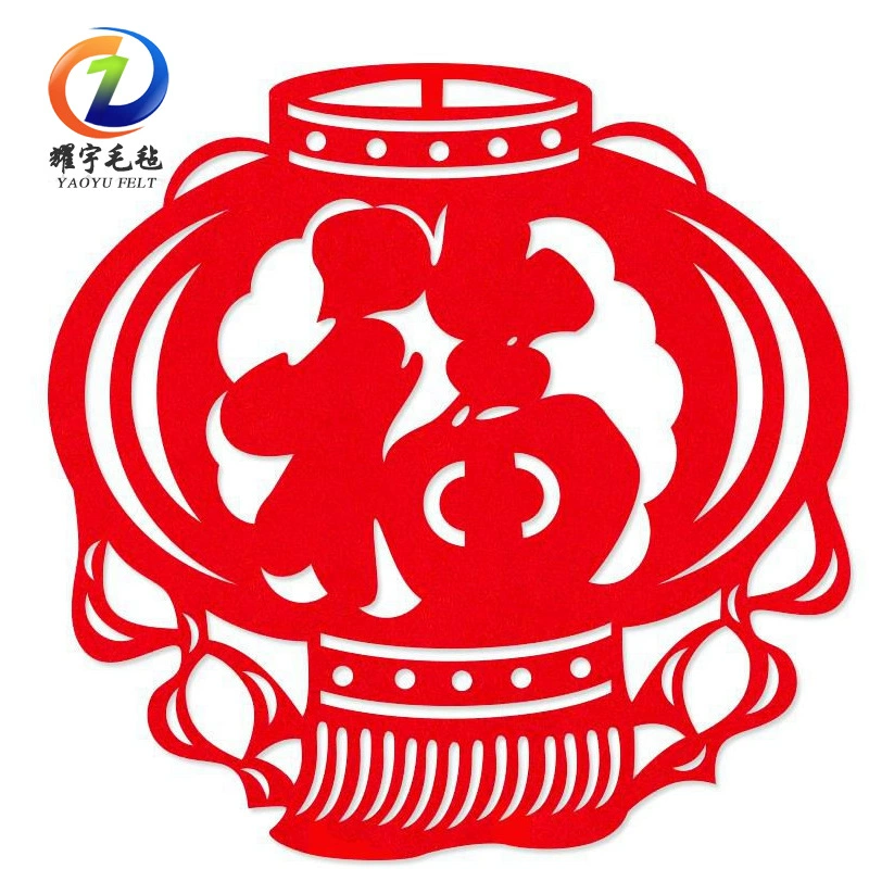 Оптовая Новый Творческий чувствовал окно цветок Новый год чувствовал красный характер ФУ утолщенные чувствовал праздничный цветок окна