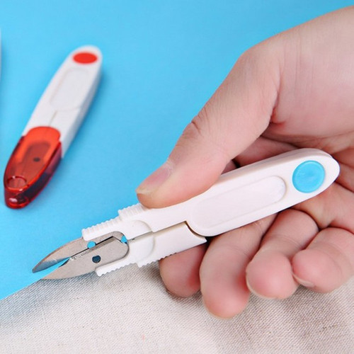 Colorful transparent covered stainless steel u-shaped scissors, spring yarn scissors, yarn scissors, cross stitch scissors, cross scissors