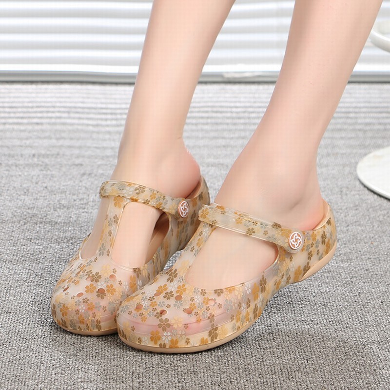 Veblen Veblen Printed Clogs Women's Summer Soft-Soled Clogs Jelly Beach Sandals Plastic Sandals