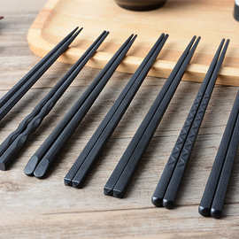 铸宝合金筷子日式尖头防滑耐高温家用高端餐具