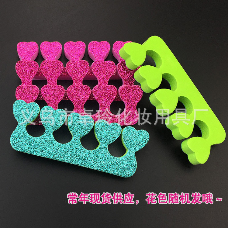 Fábrica directa esponja dedo separador brillo polvo dedo algodón dedo separador Bienvenido a la muestra