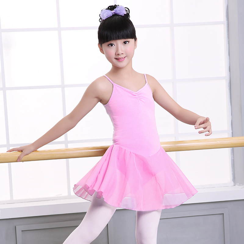 Ropa de baile para niños ropa práctica Sling Cruz princesa falda de gasa falda de ballet entrepierna abierta vestido ropa de cuerpo