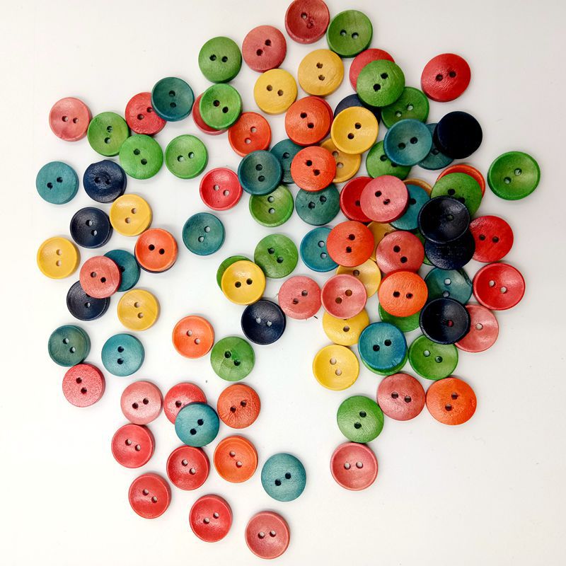Botones de cuenco de color de 15mm, botones de color, color mixto, hermosa decoración, botones hechos a mano para niños 100 piezas por paquete