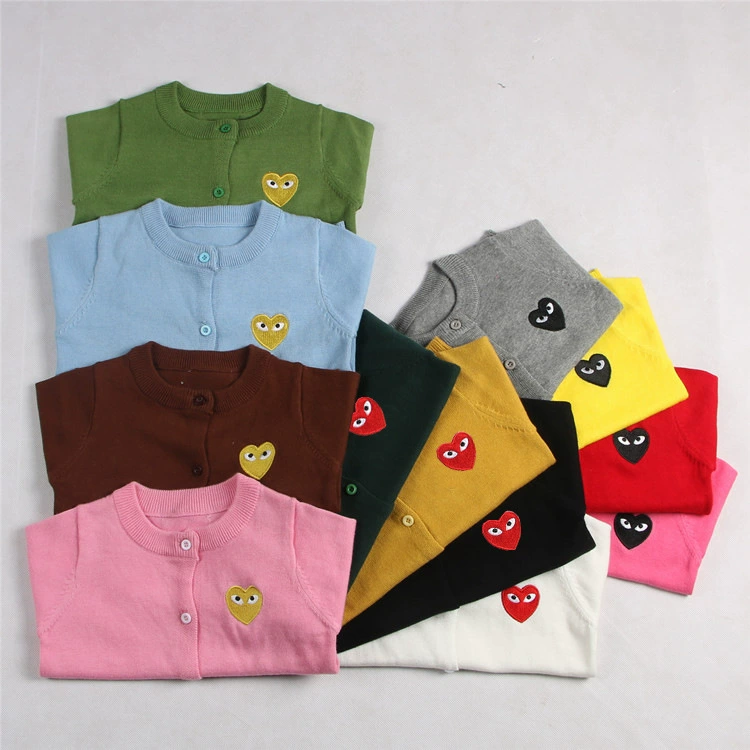 2022 осенне-зимняя детская одежда маленьких и средних размеров Love кардиган с вышивкой Хлопковый вязаный кардиган Детское пальто