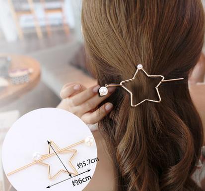 Estilo coreano aleación clip tocado exquisita horquilla de metal europeo y americano simple flecha perla horquilla rizador de pelo