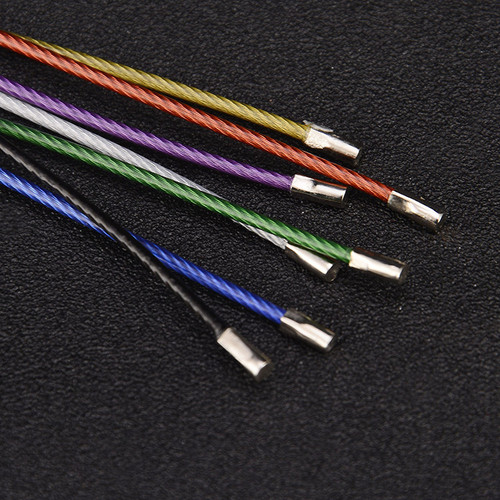 Wholesale steel wire rope key rings, stainless steel wire rings, colorful coated wire rings, steel wire key fobs