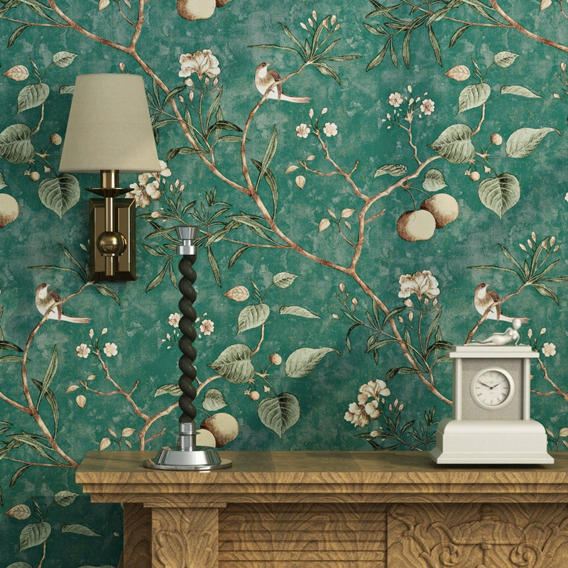 Three-dimensional country wallpaper non-woven 53×1000 cm, American style, multi-color options
