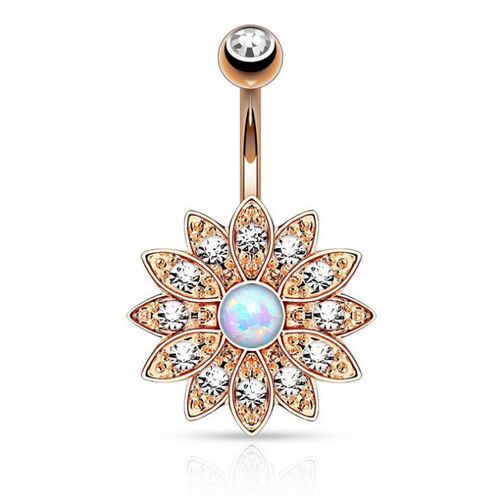 ebay amazon aliexpress wish cross-border products opalite navel ring piercing jewelry sunflower navel order