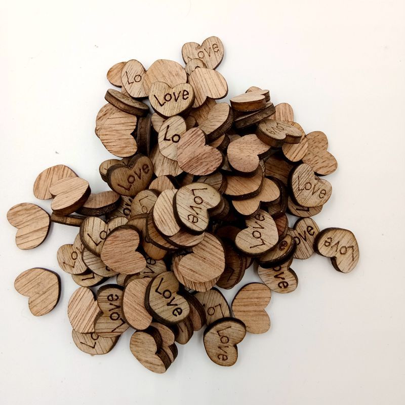 Botón de madera grande del corazón del melocotón del amor del grano de madera de 15*12/12*10/20*16m sin el ojo del botón