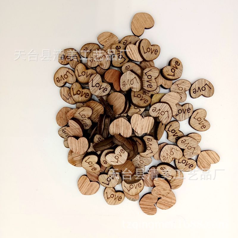 Botón de madera grande del corazón del melocotón del amor del grano de madera de 15*12/12*10/20*16m sin el ojo del botón