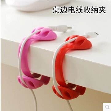 Desktop plug and wire organization fixing clip hub power cord winder clip cable organizer