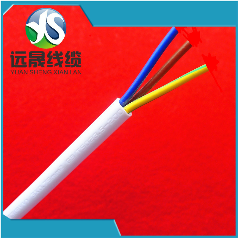 供应白色PVC线3*0.75足平方 环保无毒线材，可加工电源线