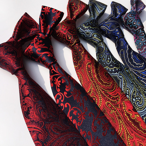 New Paisley Polyester Men's Large Flower Tie Trendy Social Suit Men's Tie
